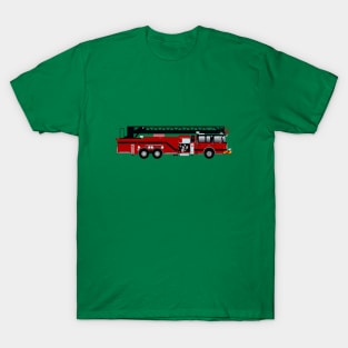 Red and Black Fire Truck Ladder T-Shirt